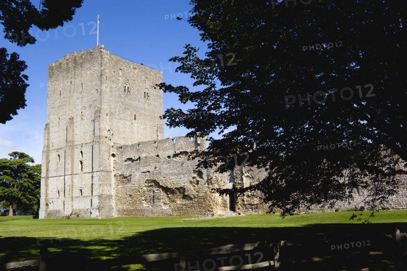 Portchester Castle showing the Norman 12th Century Tower built within the Roman 3rd Century Saxon Shore Fort. Photo: Paul Seheult