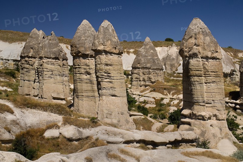 Love Valley. Group of phallic shaped fairy chimney rock formations in popular valley outside Goreme. Photo : Hugh Rooney