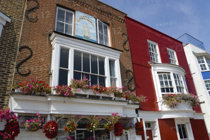 18th Century Georgian house on Spice Island in Old Portsmouth with a wall painting of HMS Fortitude. Photo: Paul Seheult