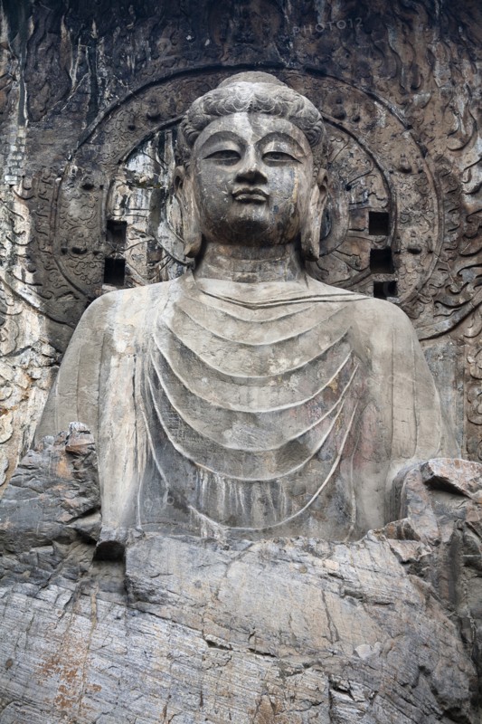Tang Dynasty Vairocana Buddha Fengxian Temple Longmen Grottoes and Caves. Photo : Mel Longhurst