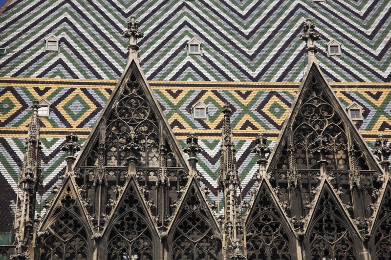 Detail of the roof of Stephansdom Cathedral. Photo: Bennett Dean
