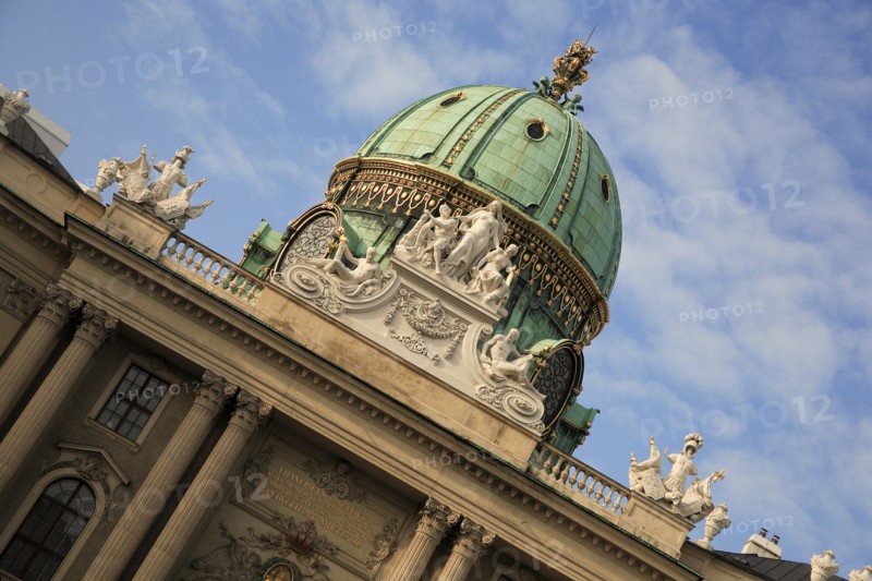 Angled part view of exterior and dome of the Hofburg Palace. Photo: Bennett Dean