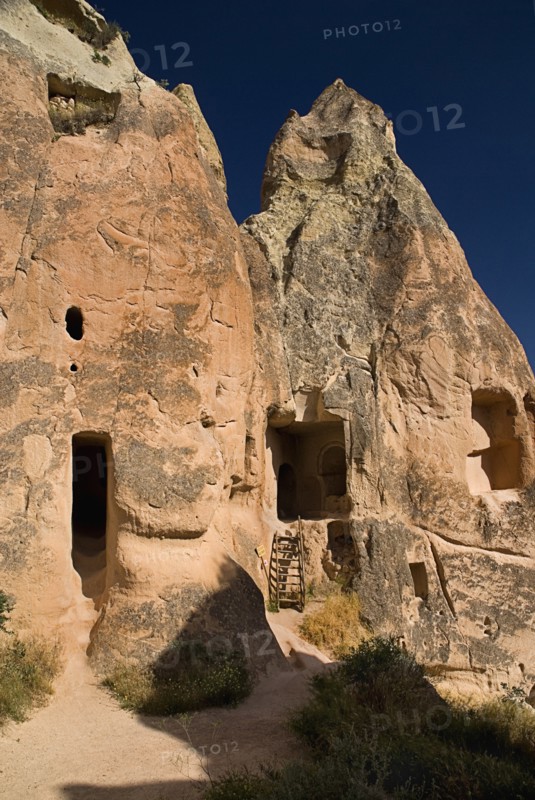 Red Valley. Hacli Kilise or The Church of the Cross. Exterior of rock cut cave church on the North rim of the Red Valley. Photo: Hugh Rooney