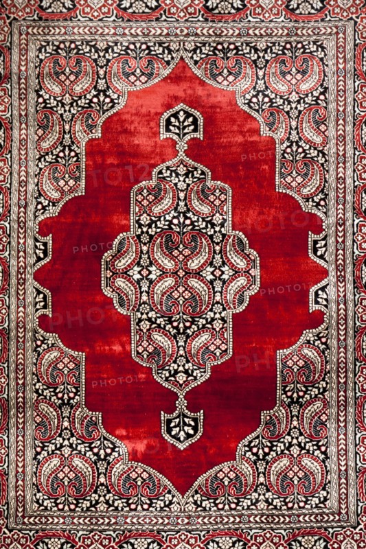 Colourful woven Chinese carpet. Photo : Mel Longhurst