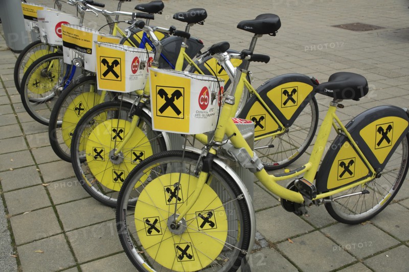 Line of bicycles for public hire. Photo: Bennett Dean
