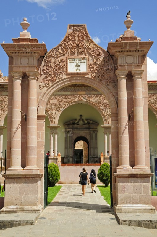 Mexico, Bajio, Zcatecas, Entrance to the monastery of Guadalupe museum. 
Photo : Nick Bonetti