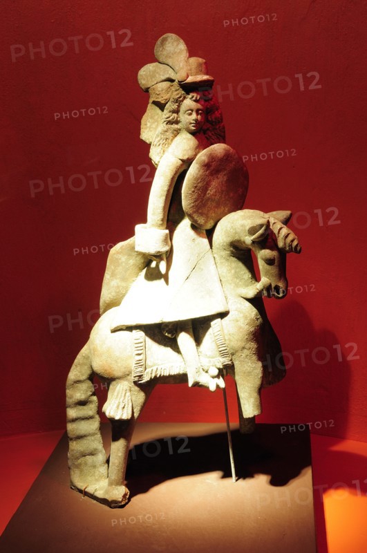 Mexico, Bajio, Zacatecas, Colonial figure of nobleman in the Museo Rafael Coronel. 
Photo : Nick Bonetti