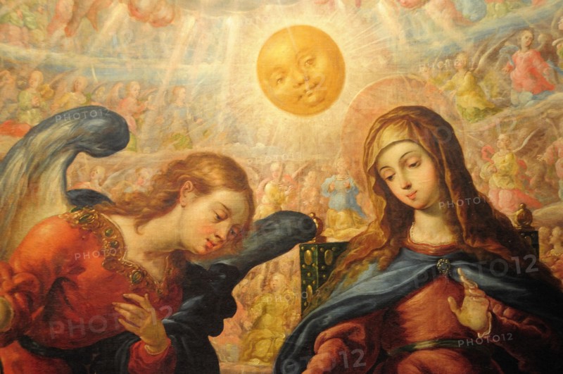 Mexico, Bajio, Zacatecas, La Anunciacion by Cristobel de Villalpondo 1706 in the Monastery Museum of Guadalupe. 
Photo : Nick Bonetti