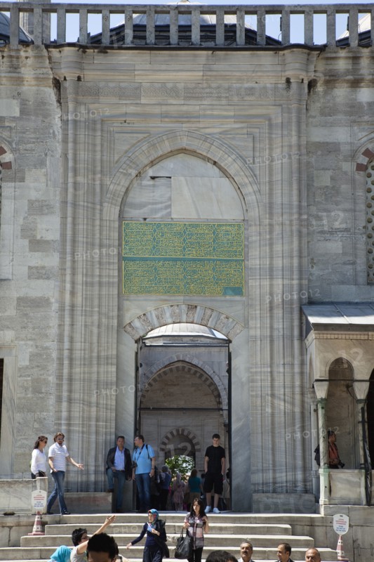Turkey, Istanbul, Sultanahmet Camii Blue Mosque entrance. 
Photo : Stephen Rafferty