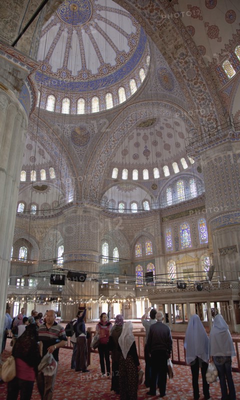Turkey, Istanbul, Sultanahmet Camii Blue Mosque interior. 
Photo : Stephen Rafferty