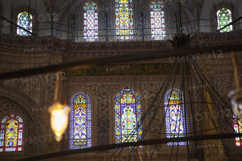 Turkey, Istanbul, Sultanahmet Camii Blue Mosque interior. 
Photo : Stephen Rafferty