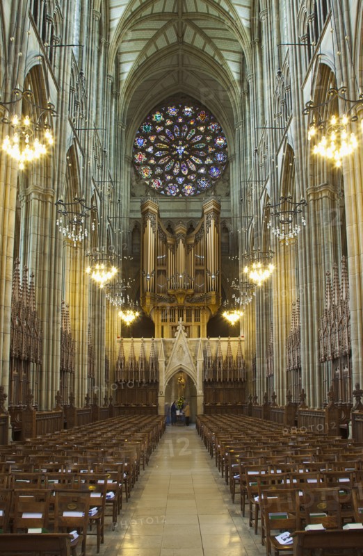 England, West Sussex, Shoreham-by-Sea, Lancing College Chapel interior view of the Nave. 
Photo : Stephen Rafferty