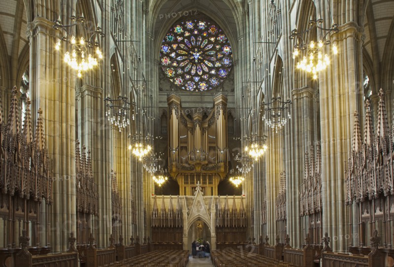England, West Sussex, Shoreham-by-Sea, Lancing College Chapel interior view of the Nave. 
Photo : Stephen Rafferty