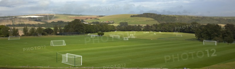 Sport, Football, Soccer, Empty practice pitches. 
Photo : Stephen Rafferty
