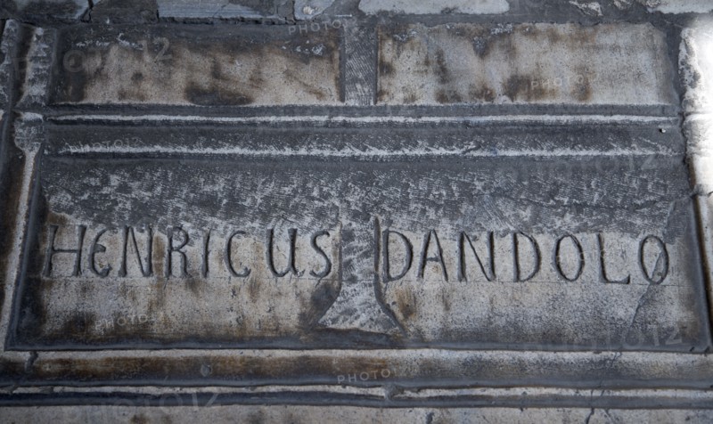 Turkey, Istanbul, Sultanahmet Haghia Sophia tomb of Enrico Dandolo the 41st Doge of Venice who sacked Constantinople in the 4th Crusade after being blinded by the Byzantines when he was ambassador there. 
Photo : Paul Seheult