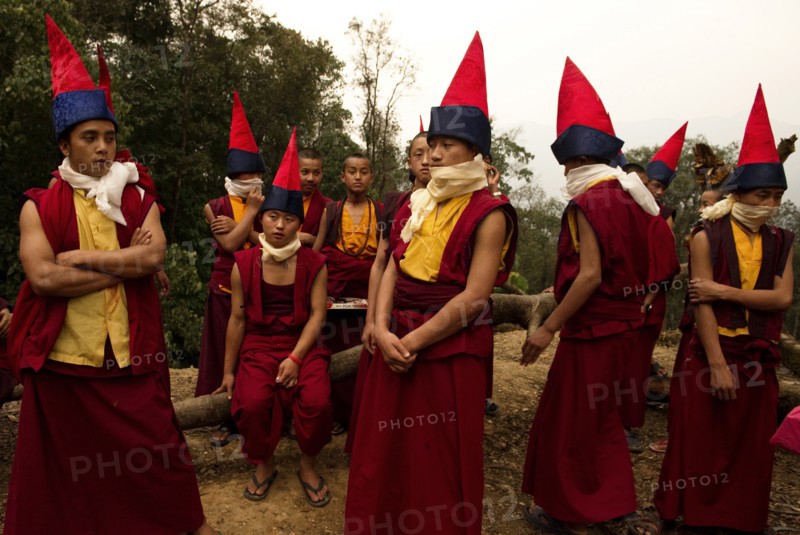 Buddhist Monks in a Losar ceremony
 Sikkim, India