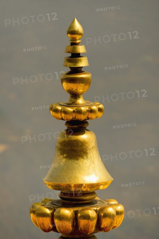 ART IN BUDDHIST MONASTERIES OF SIKKIM INDIA - BRASS MONASTERY SPIRE