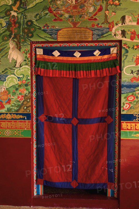 ART IN BUDDHIST MONASTERIES OF SIKKIM INDIA - PAINTED DOOR