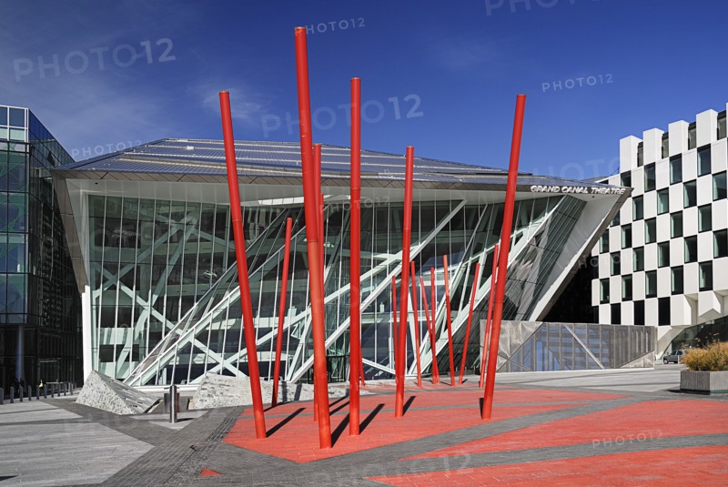 Ireland, County Dublin, Dublin City, Grand Canal Theatre modern 2000 seat auditorium in the Docklands area designed by architect Daniel Libeskin. 
Photo : Hugh Rooney