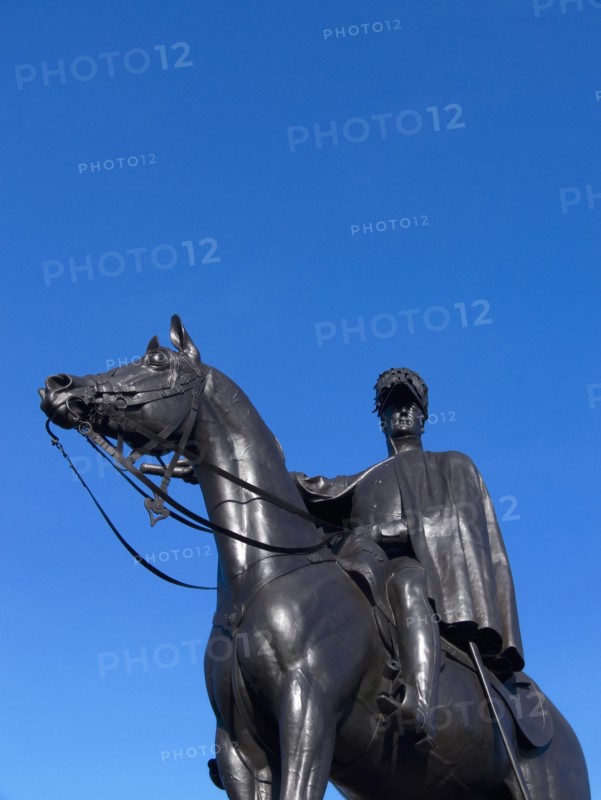 England, Hampshire, Aldershot, Close up detail of statue of Lord Wellington. 
Photo : Chris Penn