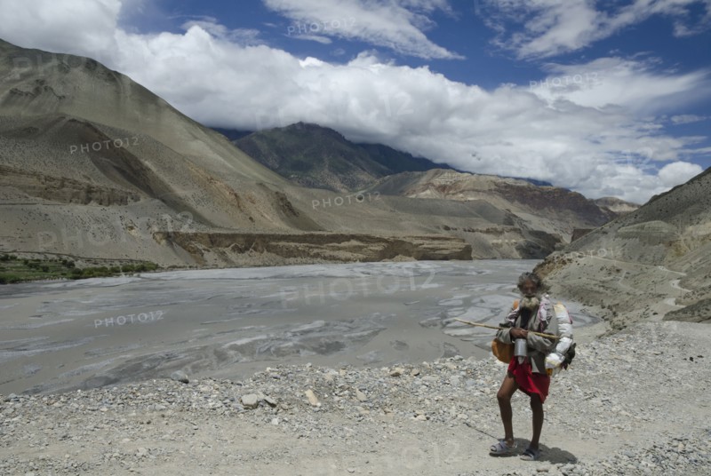 Nepalese returns from a worship at the Upper Mustang region.