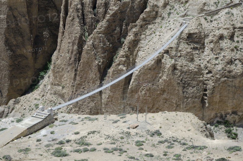 The bridge across the deep canyon near Ghyakar village.