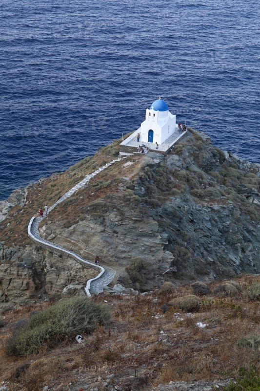 The Seven Martyrs a small white church with a blue dome