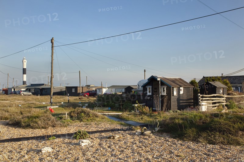 Beach houses used as homes and art galleries.