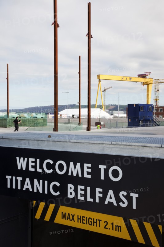 Titanic Quarter Visitor centre carpark entrance welcome sign