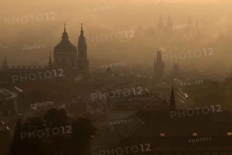 Post dawn fog over the city with St Nicholas Cathedral in foreground.