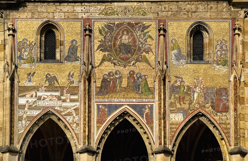 St Vitus Cathedral Golden Gate and Mosaic of the Last Judgement.