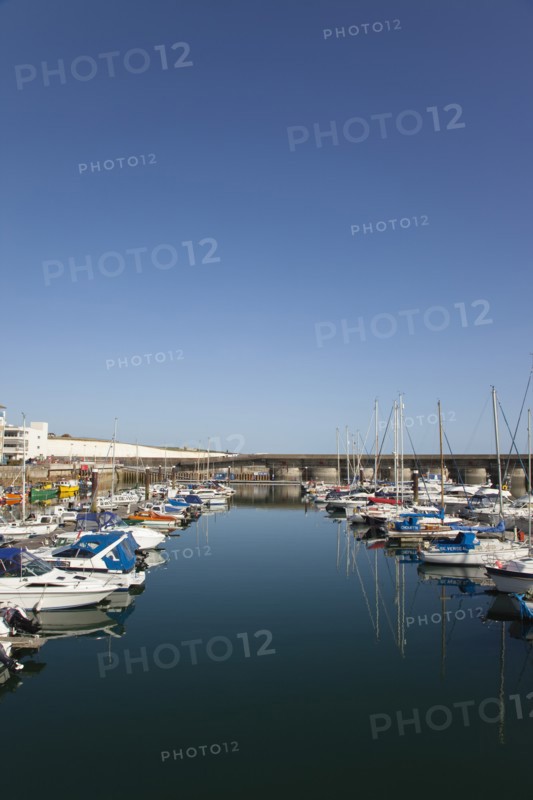 View over boats moored in the Marina.
