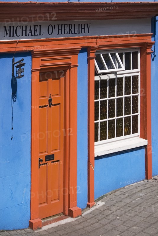 Ireland, County Cork, Kinsale, Colourful terraced house facade. Photo : Hugh Rooney