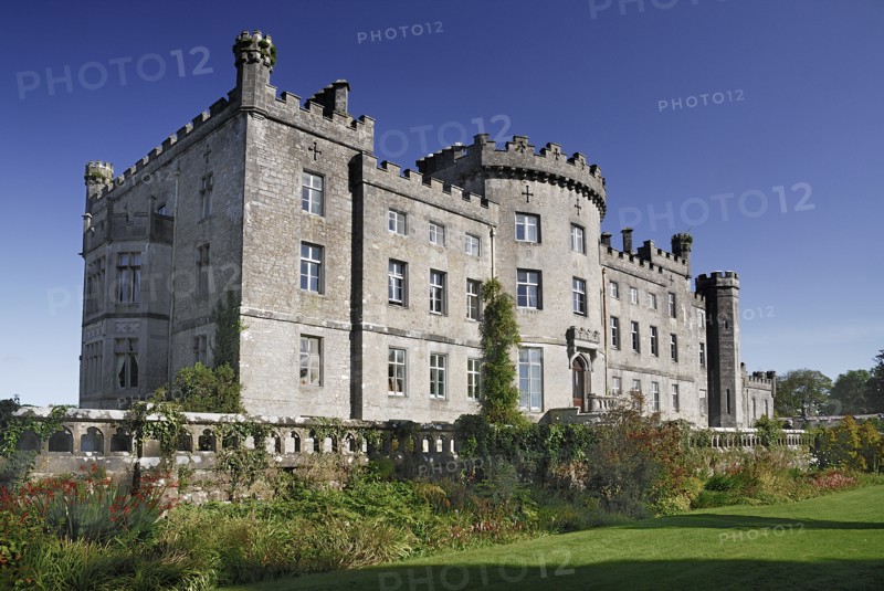 Ireland, County Sligo, Markree, Castle hotel angular view of the castle with section of the gardens in foreground. Photo : Hugh Rooney