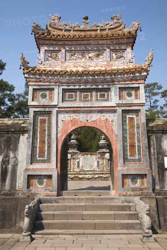 Vietnam, Hue, Cong Gate at the tomb of Emperor Tu Duc. Photo : Mel Longhurst