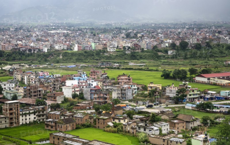 Nepal, Kathmandu, Vew over city housing. Photo : Sergey Orlov