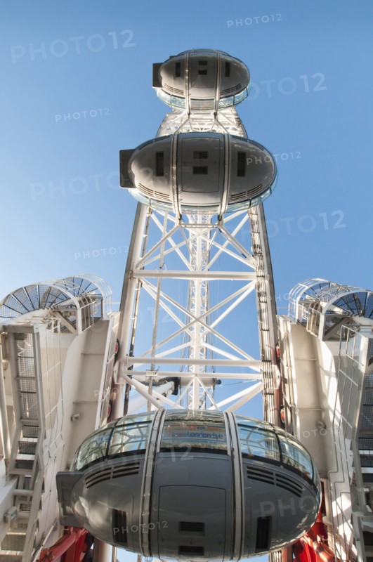 Looking up at the London Eye, London, England