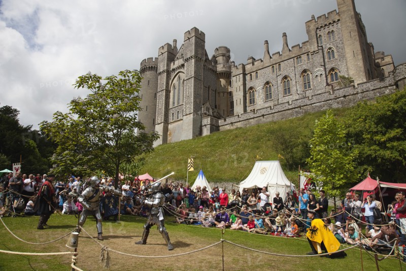 England, West Sussex, Arundel, Jousting festival in the grounds of Arundel Castle. 
Photo Zhale Naoka Gibbs / Eye Ubiquitous