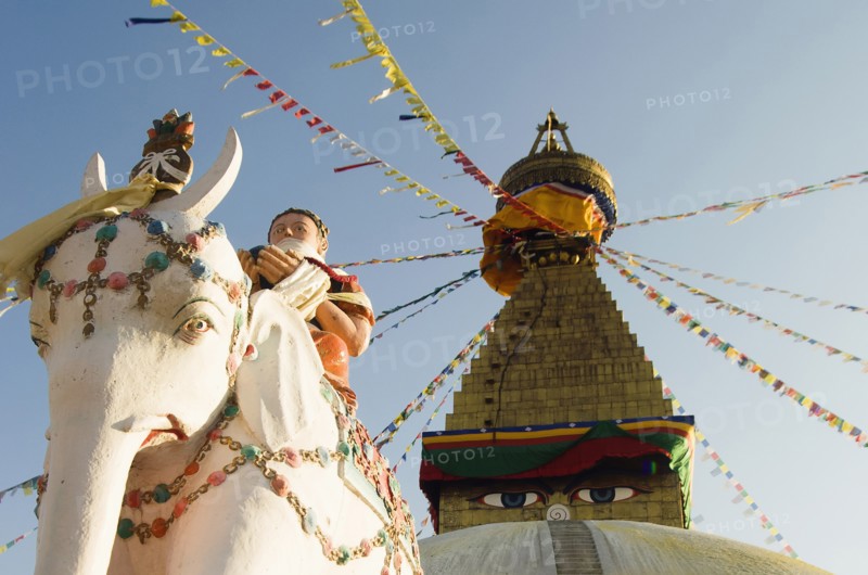 Nepal, Kathmandu, Boudnath Tibetan Buddhist Temple. 
Photo Nic I Anson / Eye Ubiquitous