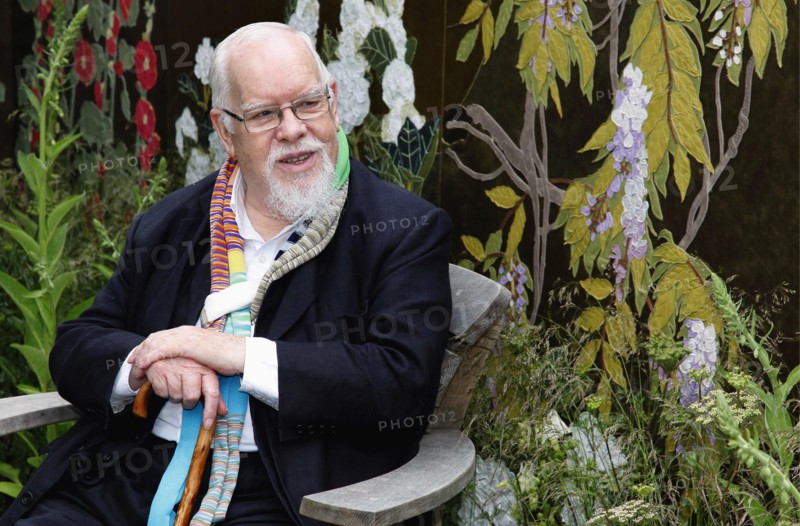 England, London, Artist Peter Blake at Chelsea Flower Show.
