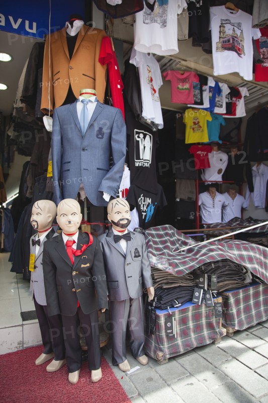 Turkey, Istanbul, Fatih, Sultanahmet, Shop selling clothing. 
Photo Stephen Rafferty
