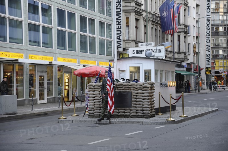 Germany, Berlin, Check Point Charlie  Friedrichstrasse.