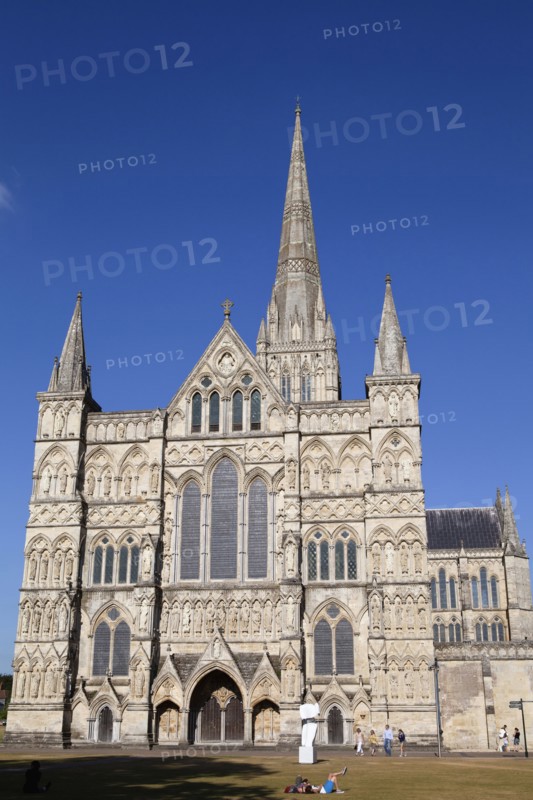 England, Wiltshire, Salisbury, Exterior of the Cathedral. 
Photo Bennett Dean