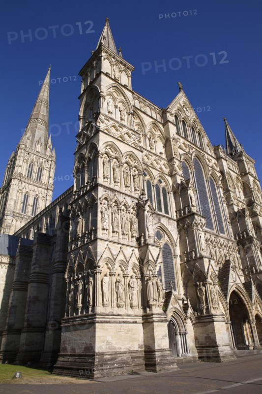 England, Wiltshire, Salisbury, Exterior of the Cathedral. 
Photo Bennett Dean