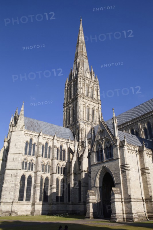 England, Wiltshire, Salisbury, Exterior of the Cathedral. 
Photo Bennett Dean