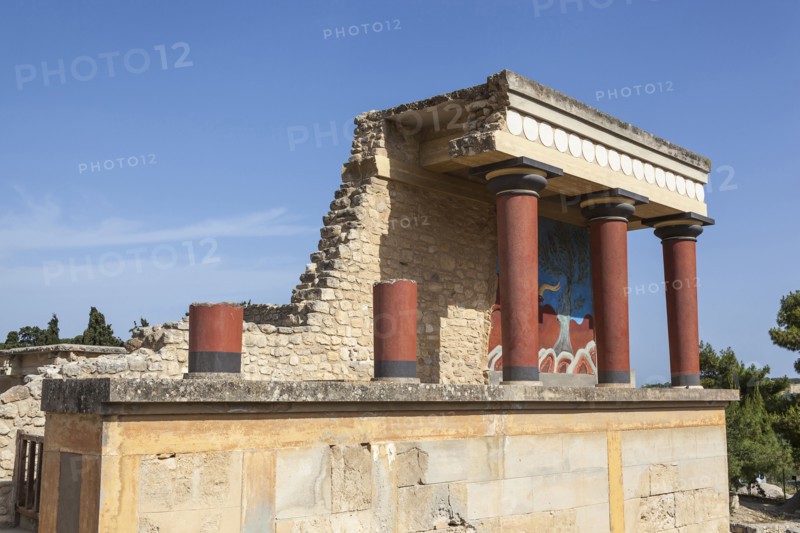 Greece, Crete, Knossos, The north entrance, Knossos Palace. 
Photo Mel Longhurst
