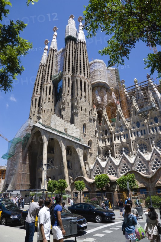 Spain, Catalonia, Barcelona, Sagrada Familia.