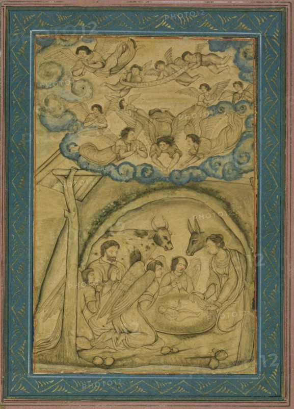 Dynastie Moghole, Anges adorant le Christ nouveau-né