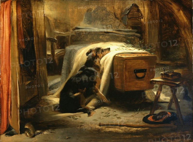Landseer, Le chien pleurant son vieux maître
