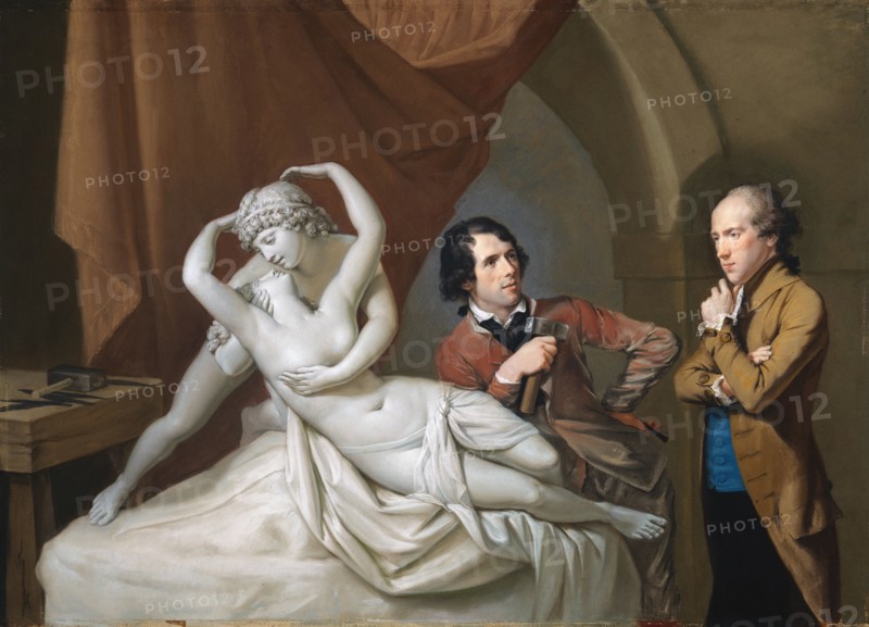 Hamilton, Canova et Tresham devant un modèle en plâtre